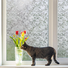 Leaf Motif Decorative Privacy Window Film