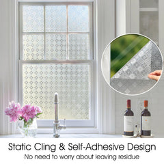 Ornate Floral Decorative Privacy Window Film