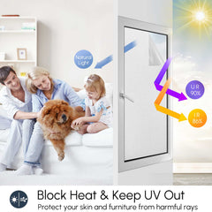 Hidbea frosted glass window film blocks UV rays, protecting your family