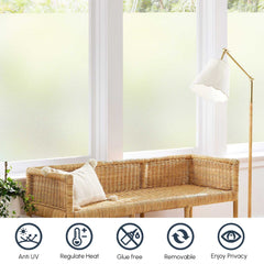 Hidbea frosted glass window film blocks UV rays, protecting your interior.